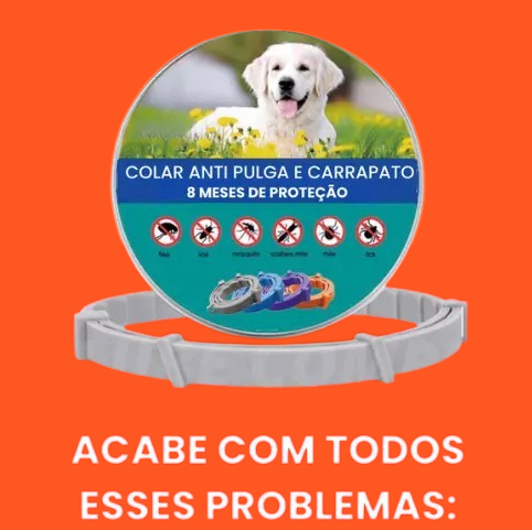 Colar Anti-Pulgas e Carrapatos Para Pets